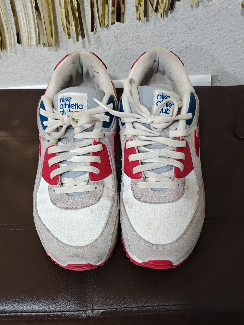 Nike Air Max  Mens  White, Red & Blue Sneakers
